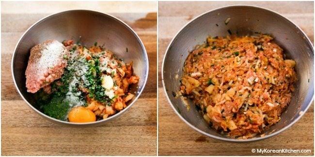 Kimchi Mandu (Kimchi Dumplings) Filling | MyKoreanKitchen.com